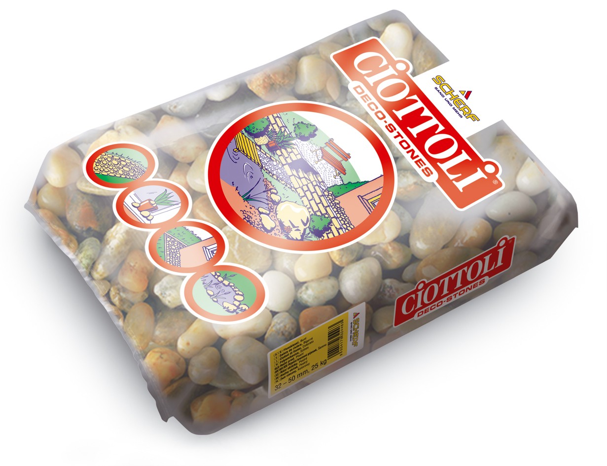 Rečni kamen, šareni 32-50mm 25kg